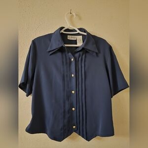 Liz Baker Essentials Dark Blue Blouse